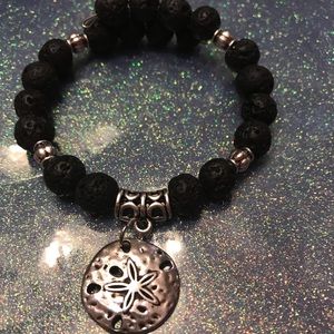 Aromatherapy Lava bead Sand dollar Charm bracelet